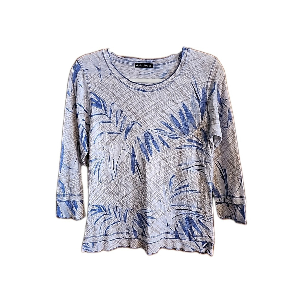 David Cline Women's Size XL Pebble Blouse 3/4 Sleeve A2